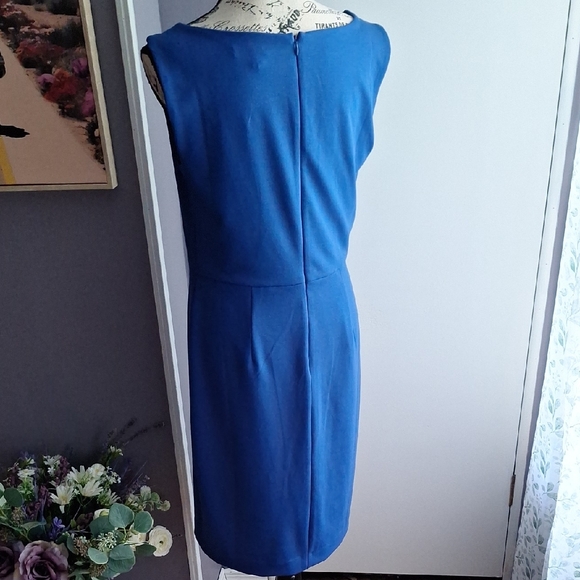 Blue Cowl Neck Sheath Mini Dress for Cocktail - Picture 4 of 5